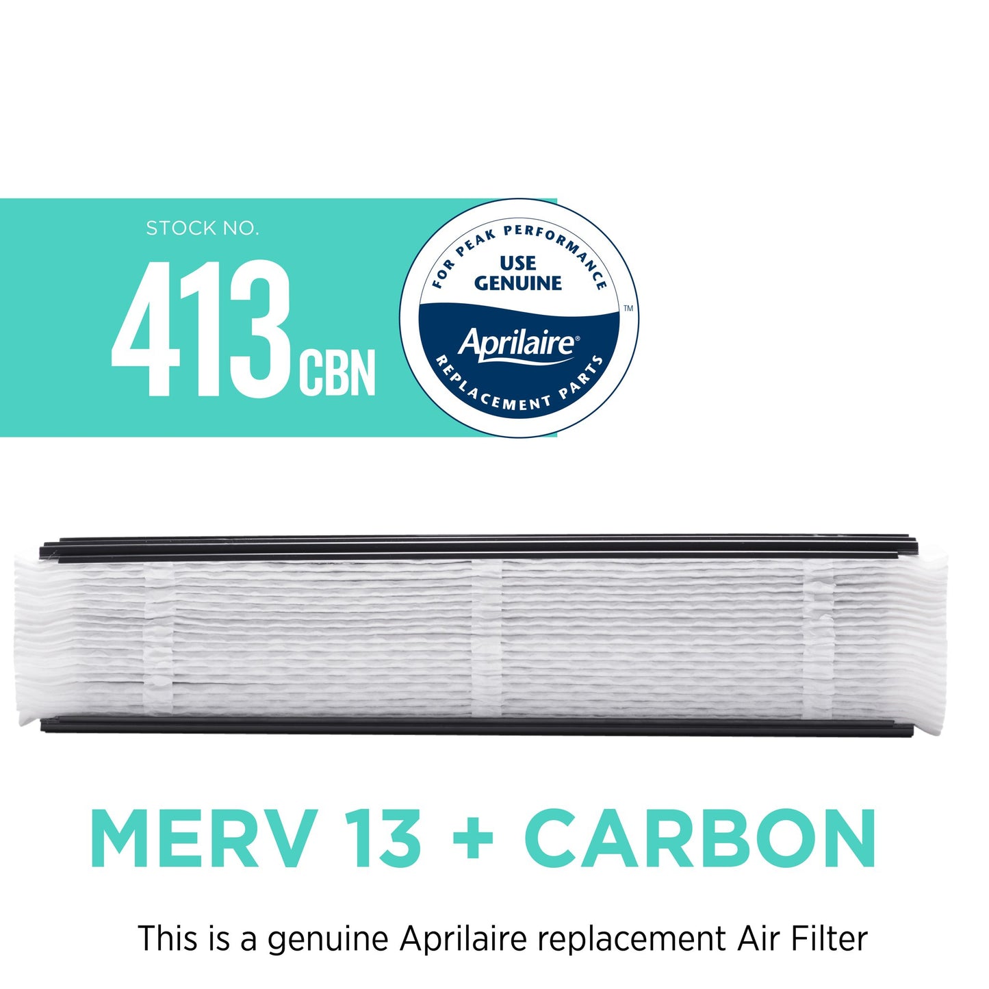Aprilaire 413-CBN Odor Reduction Filter Replacement for Whole-Home Air Purifiers, MERV 13 with Activated Carbon