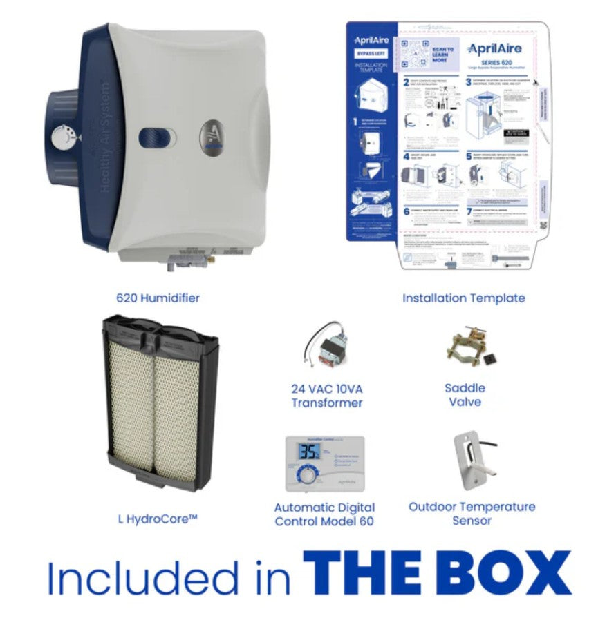 Aprilaire 620A - Whole House Large Bypass Humidifier, Automatic