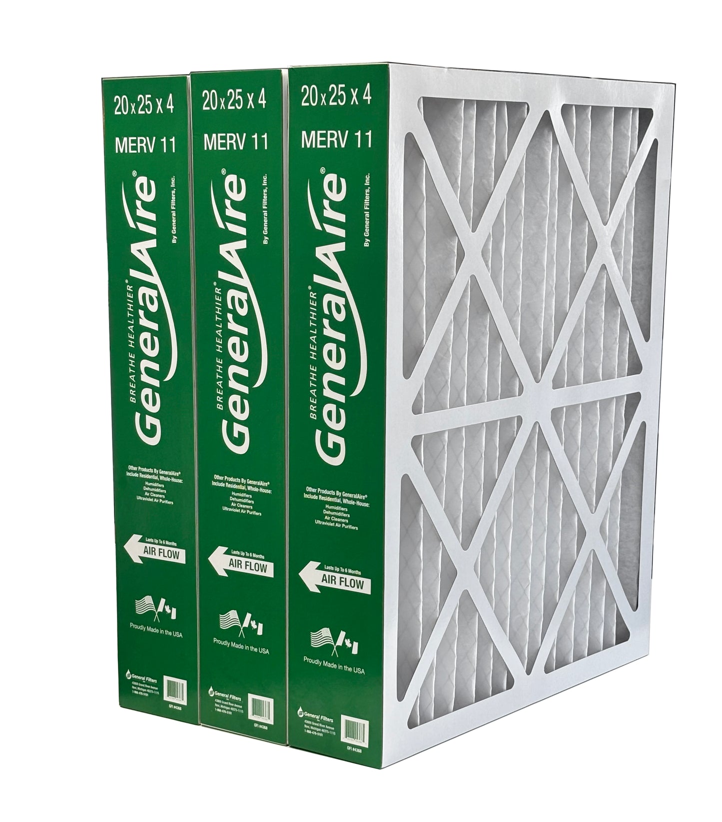 GeneralAire 11-GA100A37 - 20" x 25" x 4" Replacement Filter for Honeywell FC100A1037, MERV 11