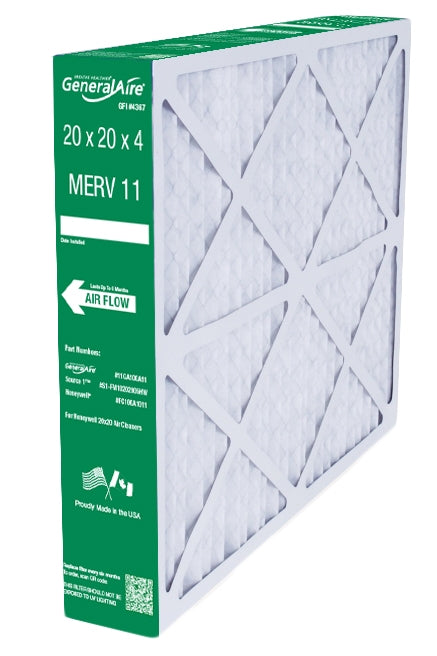 GeneralAire 11-GA100A11 - 20" x 20" x 4" Replacement Filter for Honeywell FC100A1011, MERV 11