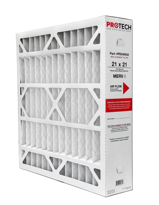 Rheem PD540042 - 21" x 21" x 5" Exact-Fit Filter for Air Cleaner AXHF-E21AM, MERV 8