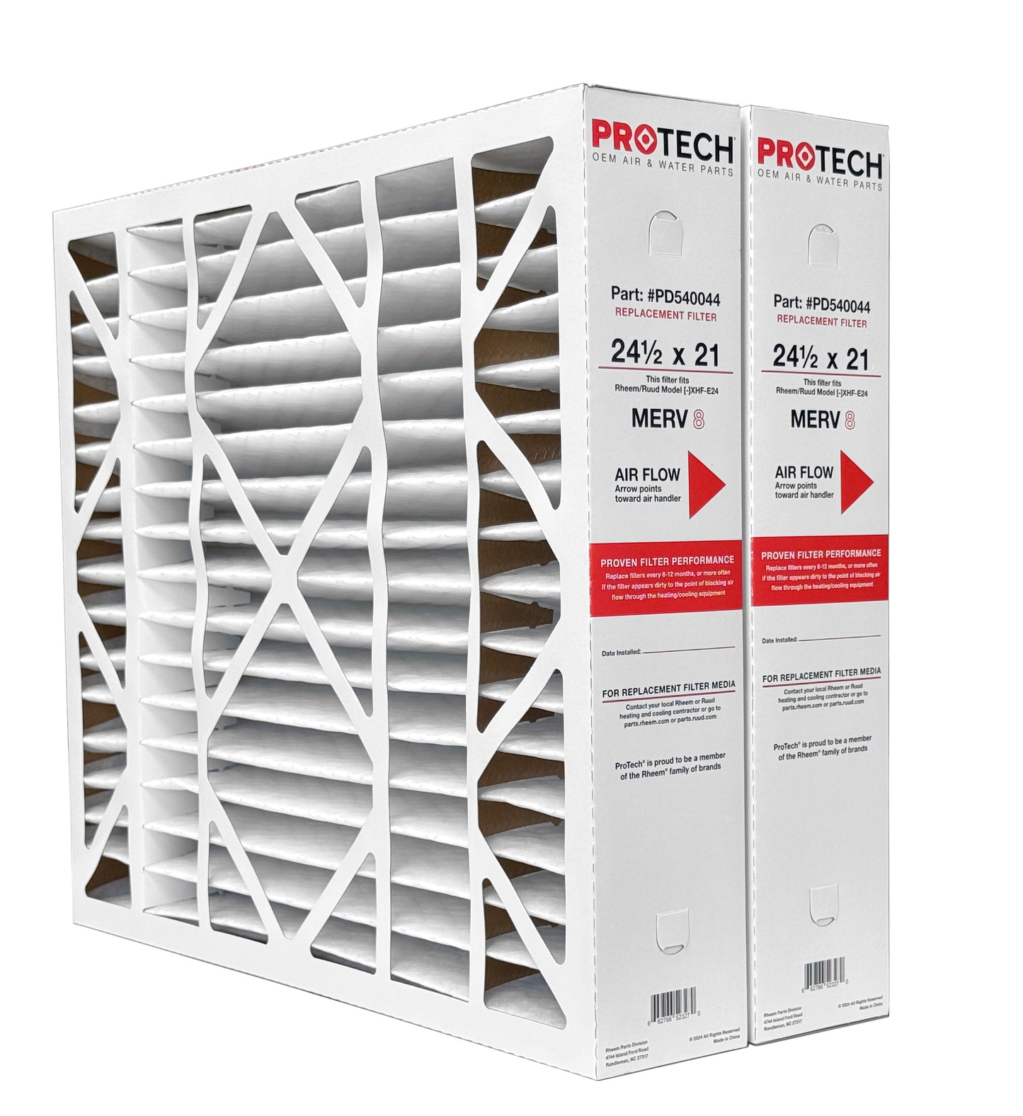 Rheem PD540044 - 21" x 24.5" x 5" Exact-Fit Filter for Air Cleaner AXHF-E24AM, MERV 8