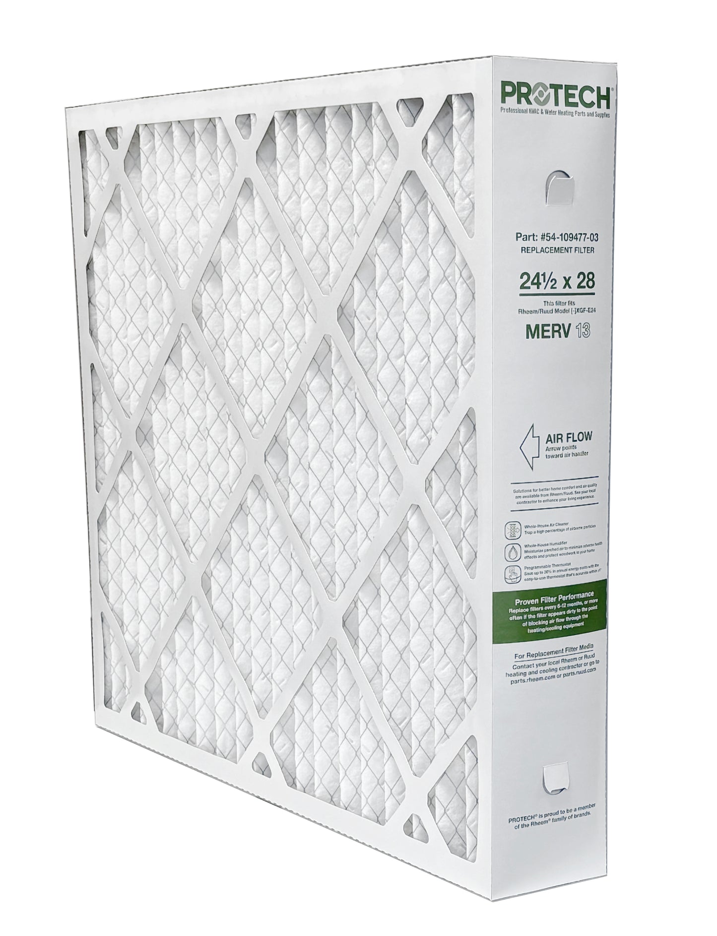 Rheem 54-109477-03 - 24.5" x 28" x 5" Exact-Fit Filter for Air Cleaner XGF-E24M13, MERV 13