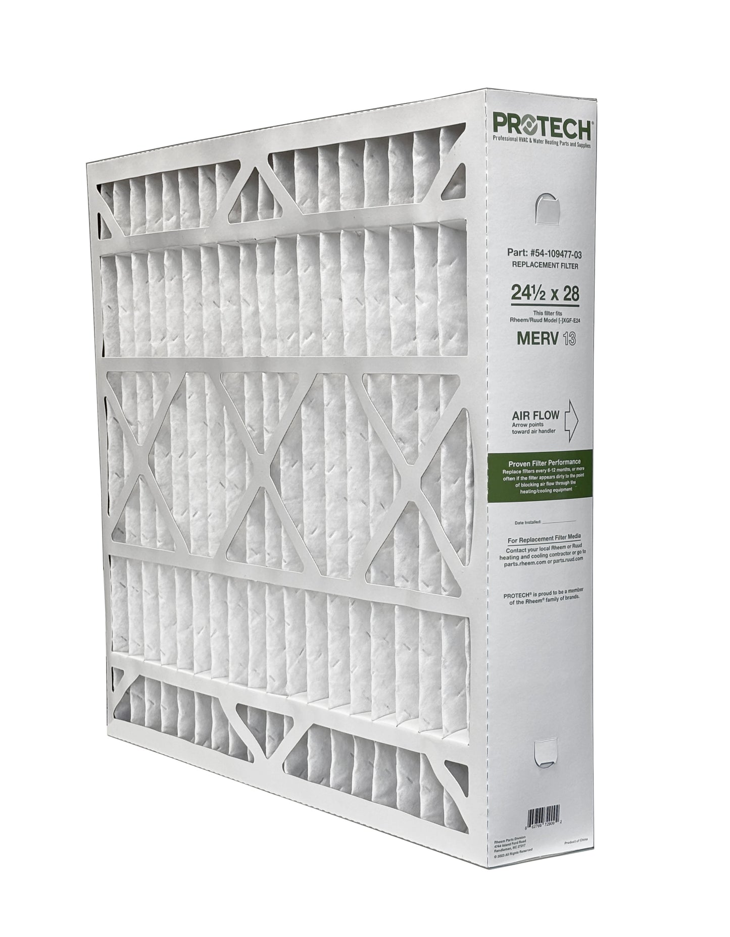 Rheem 54-109477-03 - 24.5" x 28" x 5" Exact-Fit Filter for Air Cleaner XGF-E24M13, MERV 13