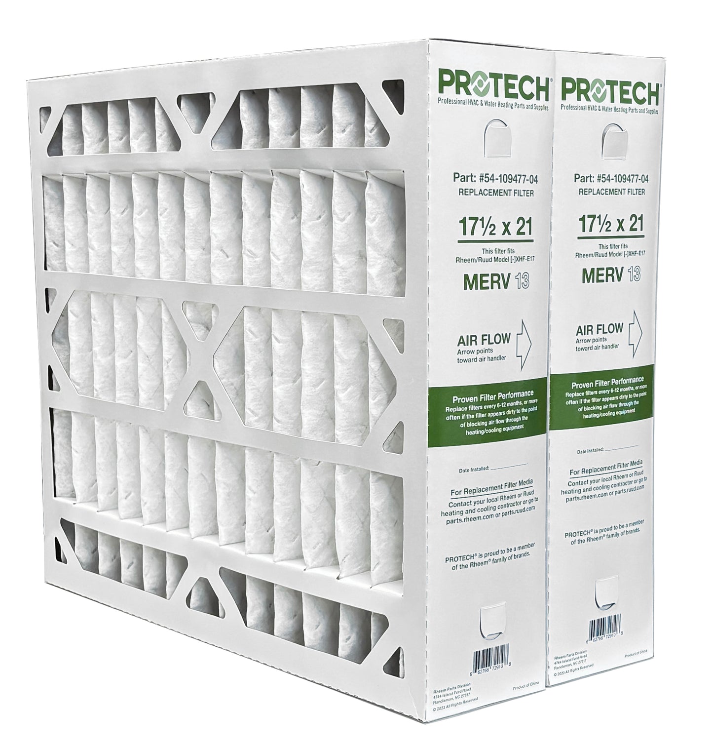 Rheem 54-109477-04 - 17.5" x 21" x 5" Exact-Fit Filter for Air Cleaner XHF-E17M13, MERV 13