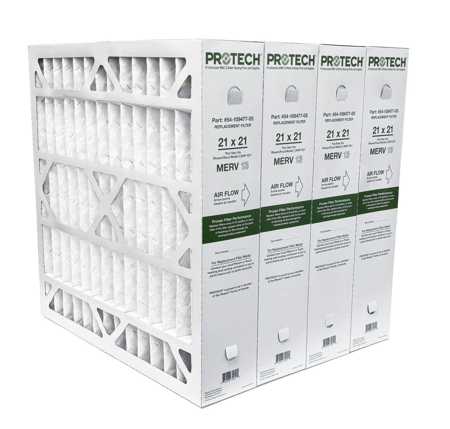 Rheem 54-109477-05 - 21" x 21" x 5" Exact-Fit Filter for Air Cleaner XHF-E21M13, MERV 13