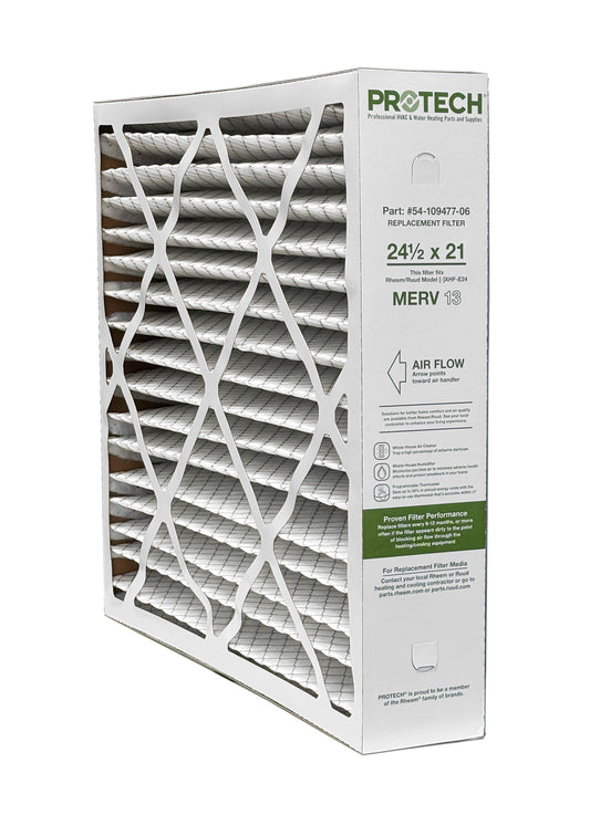Rheem 54-109477-06 - 21" x 24.50" x 5" Exact-Fit Filter for Air Cleaner XHF-E24M13, MERV 13