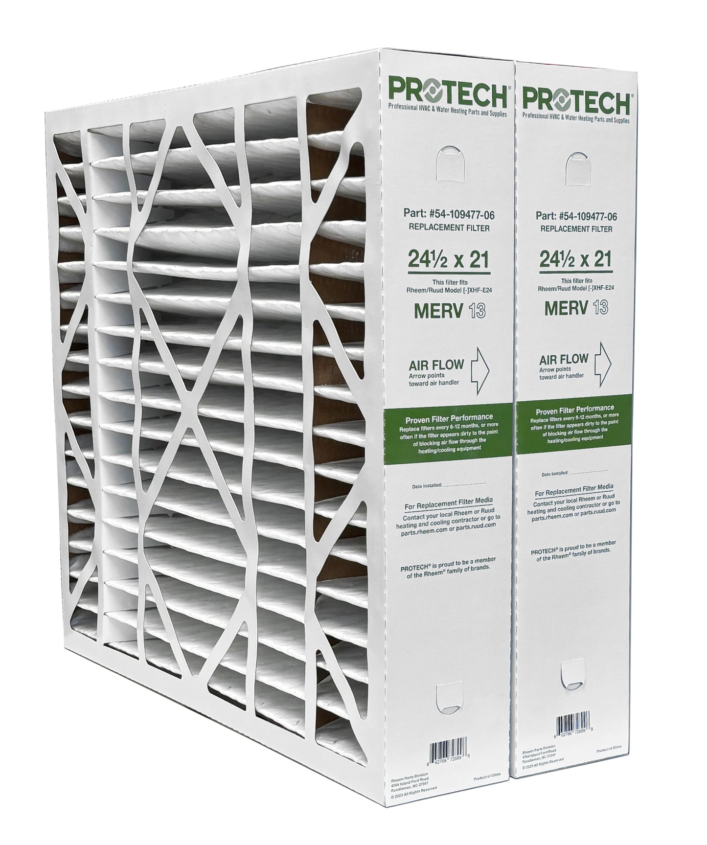 Rheem 54-109477-06 - 21" x 24.50" x 5" Exact-Fit Filter for Air Cleaner XHF-E24M13, MERV 13