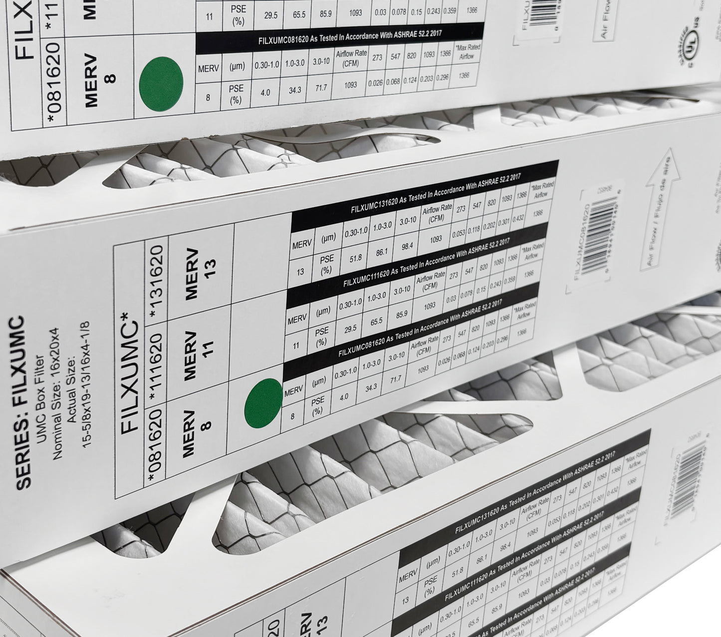 Carrier & Bryant FILXUMC081620 - 16" x 20" x 4" Pleated Air Filter, MERV 8 replaces old part # FILXXFNC0017