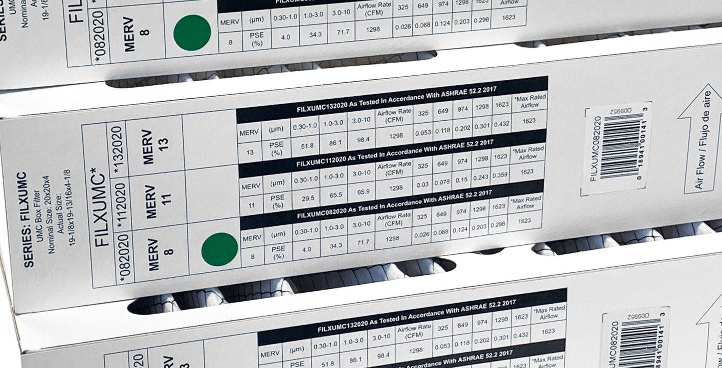 Carrier & Bryant FILXUMC082020 - 20" x 20" x 4" Pleated Air Filter, MERV 8 replaces old part # FILXXFNC0021