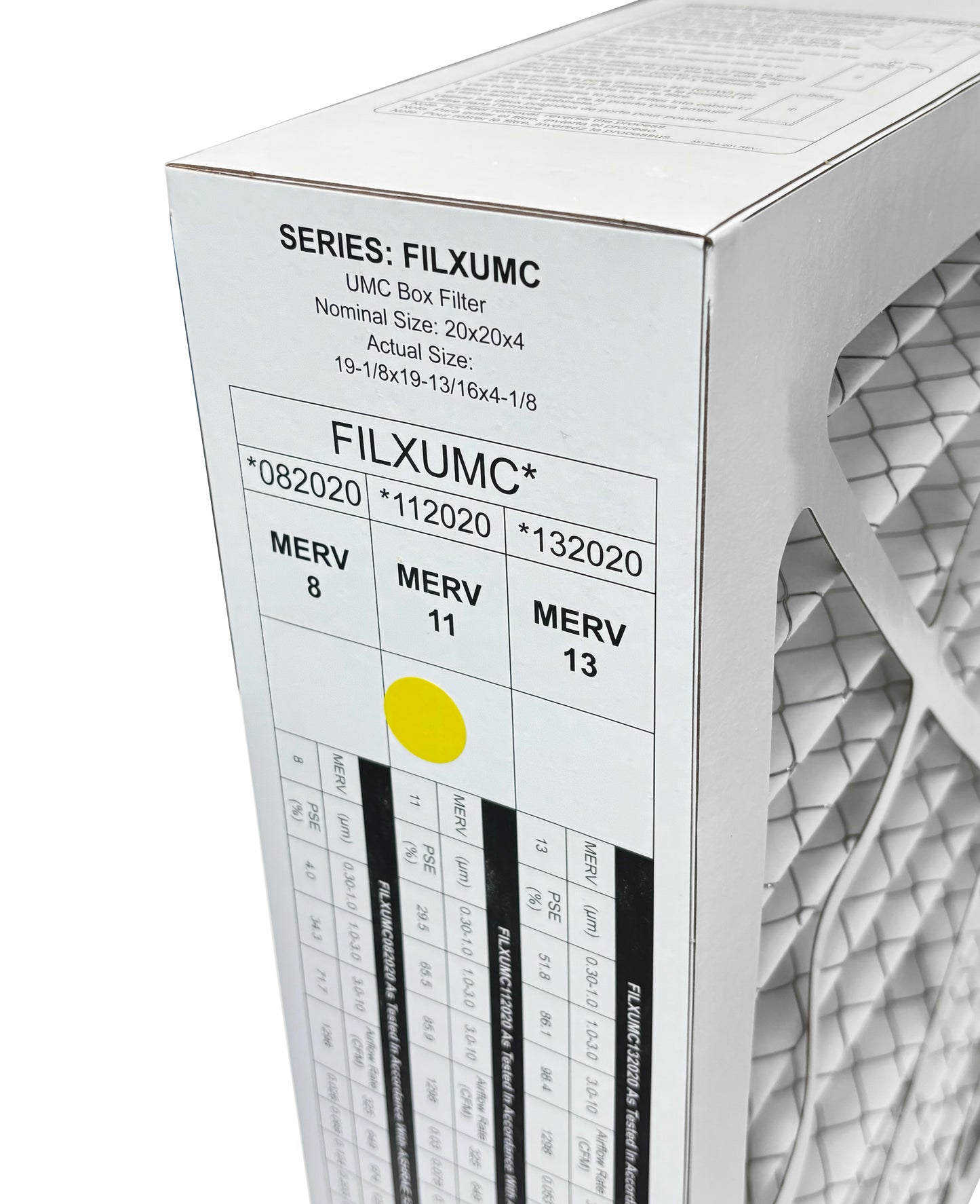 Carrier & Bryant FILXUMC112020 - 20" x 20" x 4" Pleated Air Filter, MERV 11 replaces old part # FILXXFNC0121