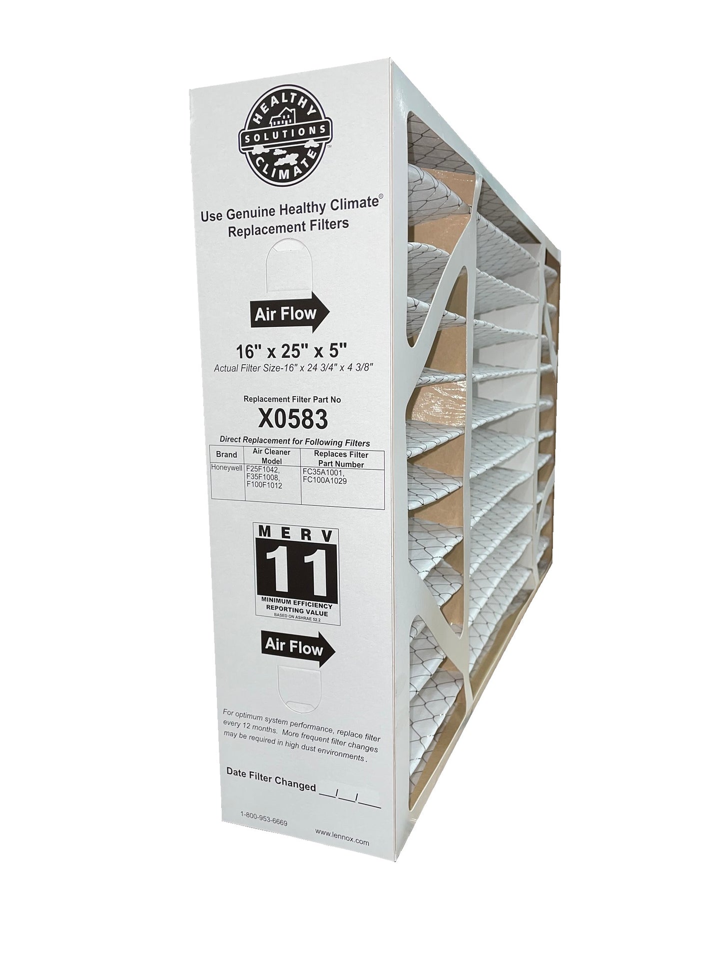 Lennox X0583 - 16" x 25" x 5" MERV 11 Pleated Air Filter