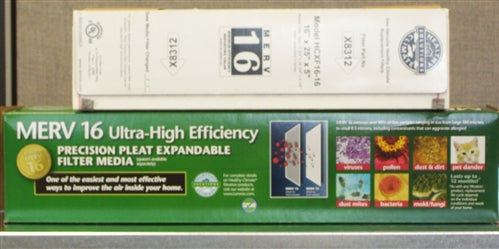 Lennox X8312 HCXF16-16 - 16" x 25" x 5" MERV 16 - Healthy Climate Expandable Filter