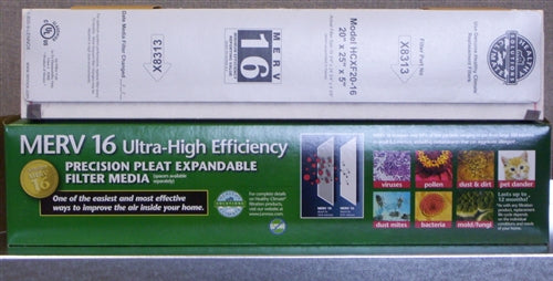 Lennox X8313 HCXF20-16 20" x 25" x 5" MERV 16 - Healthy Climate Expandable Filter