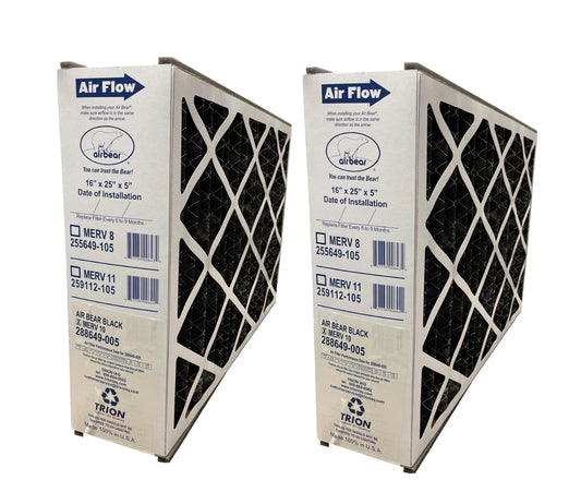Trion Air Bear 288649-205 (2-Pack) - 16" x 25" x 5" Air Filter with Carbon, MERV 10