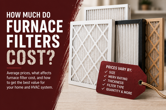 Furnace filters in different sizes illustrating furnace filter cost and pricing factors