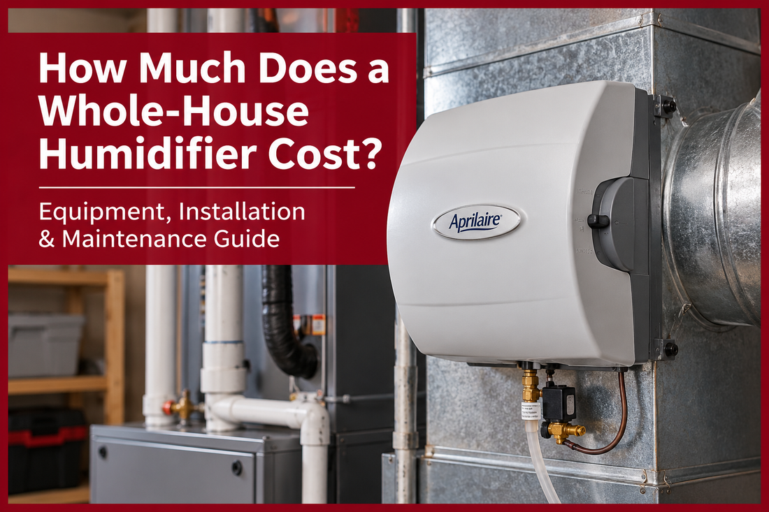 Whole-house humidifier installed on residential furnace ductwork