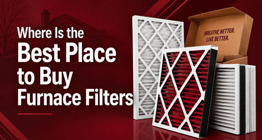 Furnace filters with the text “Where Is the Best Place to Buy Furnace Filters?