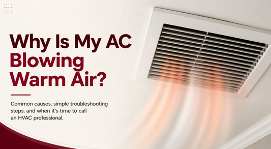 Illustration of a home HVAC air vent blowing warm air, representing common causes of an air conditioner not cooling properly.