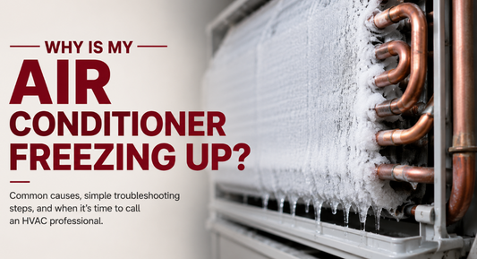 Frozen indoor air conditioner evaporator coil showing ice buildup, a common cause of AC freezing up and reduced cooling performance.