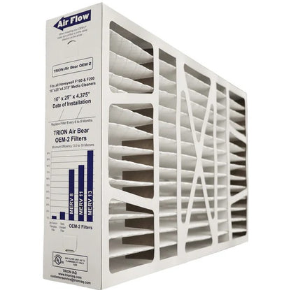 TRION 272649-11-205 OEM-2 Air Filter 16x25x4 (2-Pack, MERV 11) Replacement Filter for Honeywell FC100A1029 / FC200E1029, Actual Size 15.8” x 24.75” x 4.375”