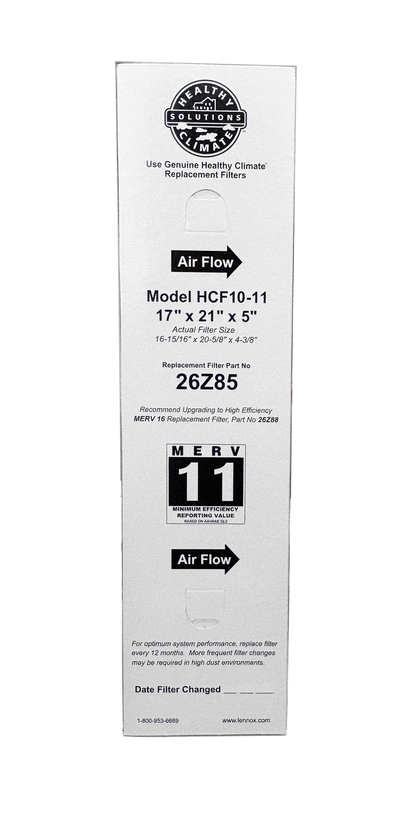 Lennox 26Z85 - 17 x 21 x 5 Healthy Climate HCF10-11 Air Filter, MERV 11