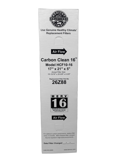 Lennox 26Z88 - 17" x 21" x 5" Health Climate Carbon Clean HCF10-16 Air Filter, MERV 16