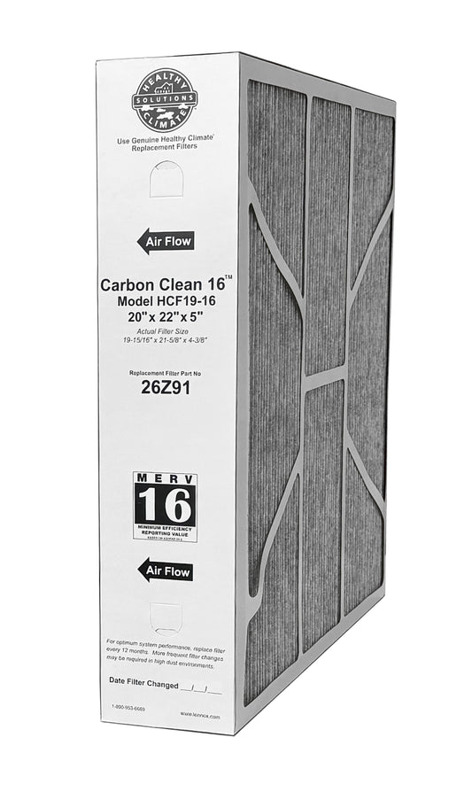 Lennox 26Z91 - 20" x 22" x 5" Healthy Climate Carbon Clean HCF19-16 Air Filter, MERV 16