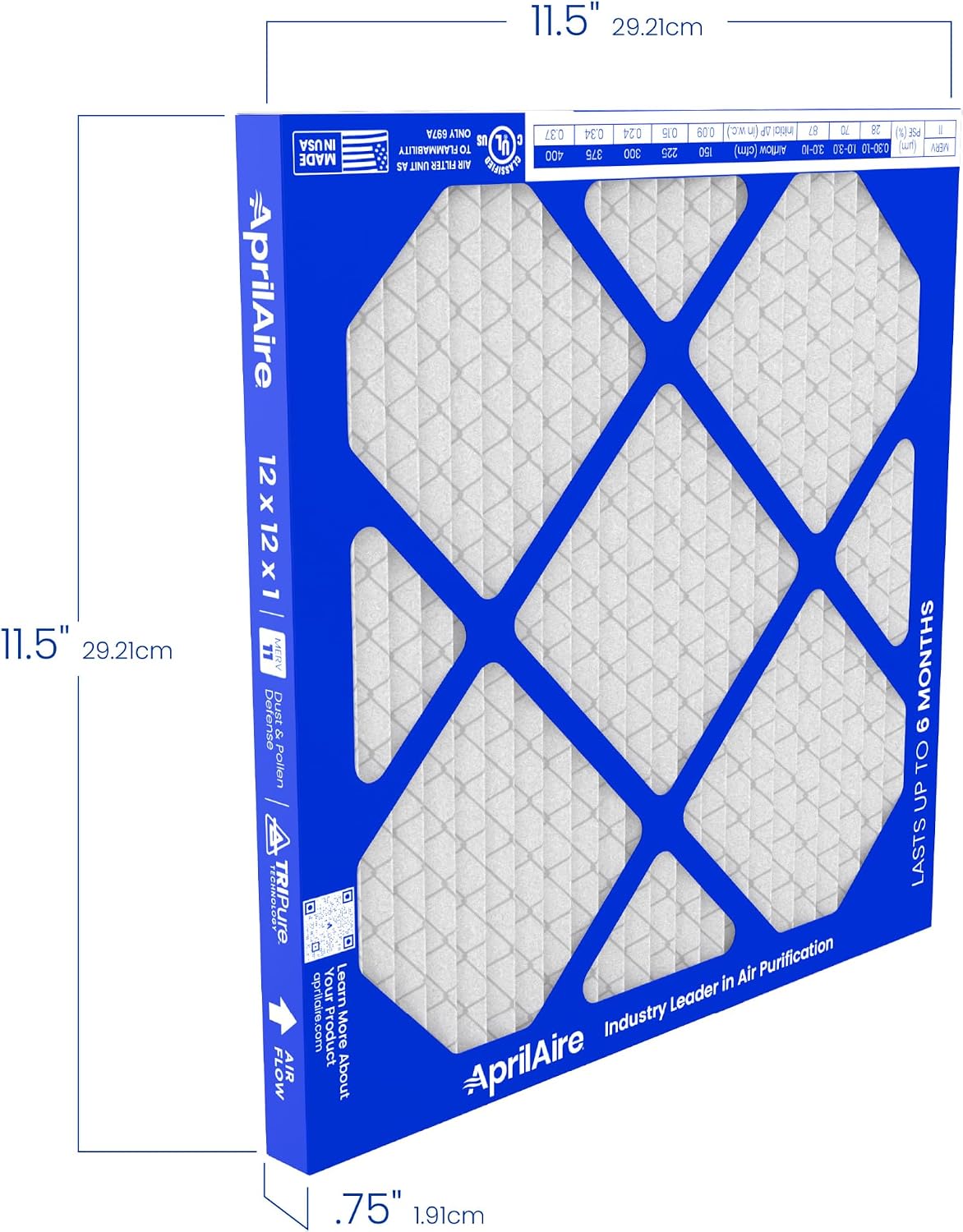 AprilAire A12121 1-Inch Media 12" x 12" x 1" MERV 11