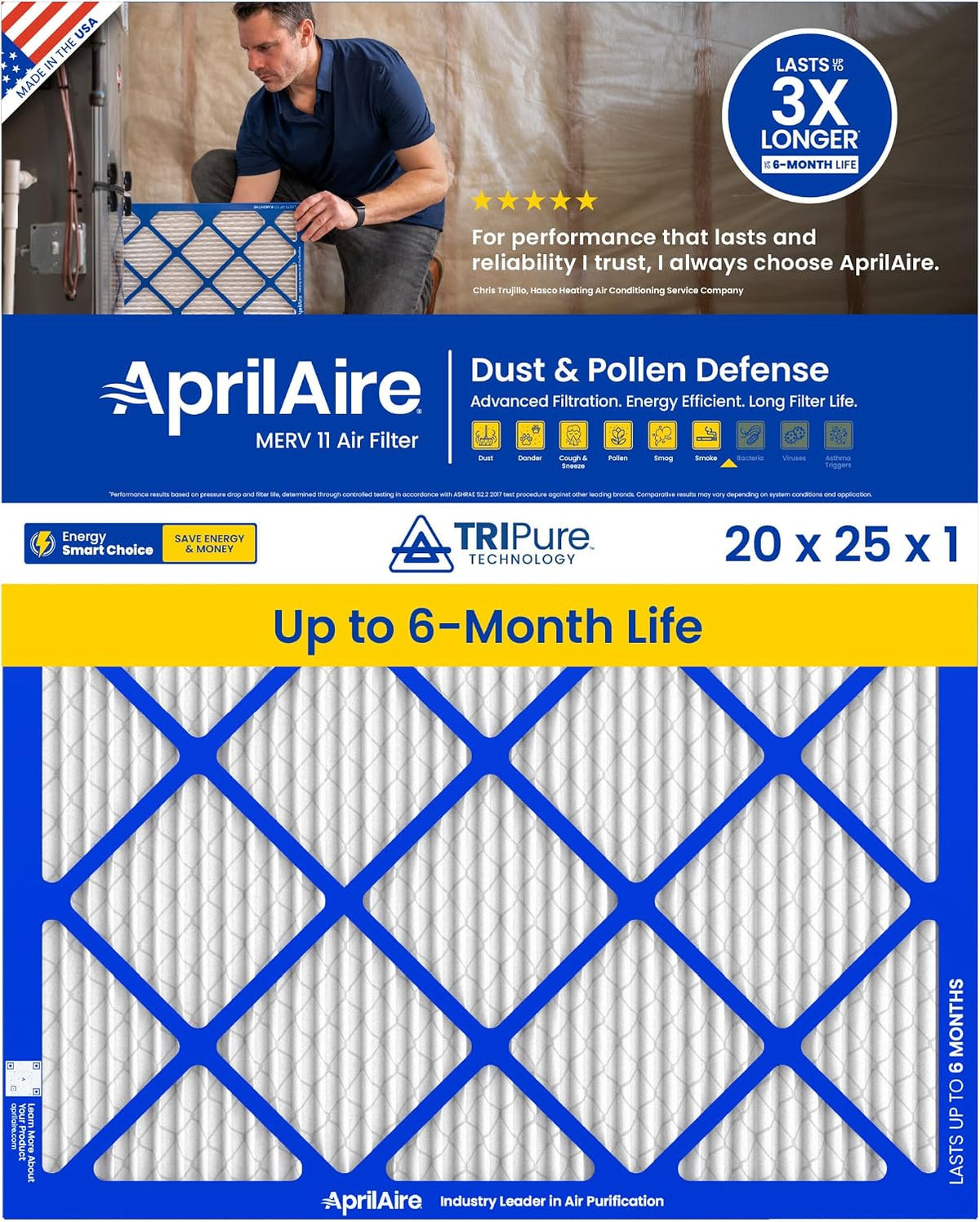 AprilAire A20251 1-Inch Media 20" x 25" x 1" MERV 11