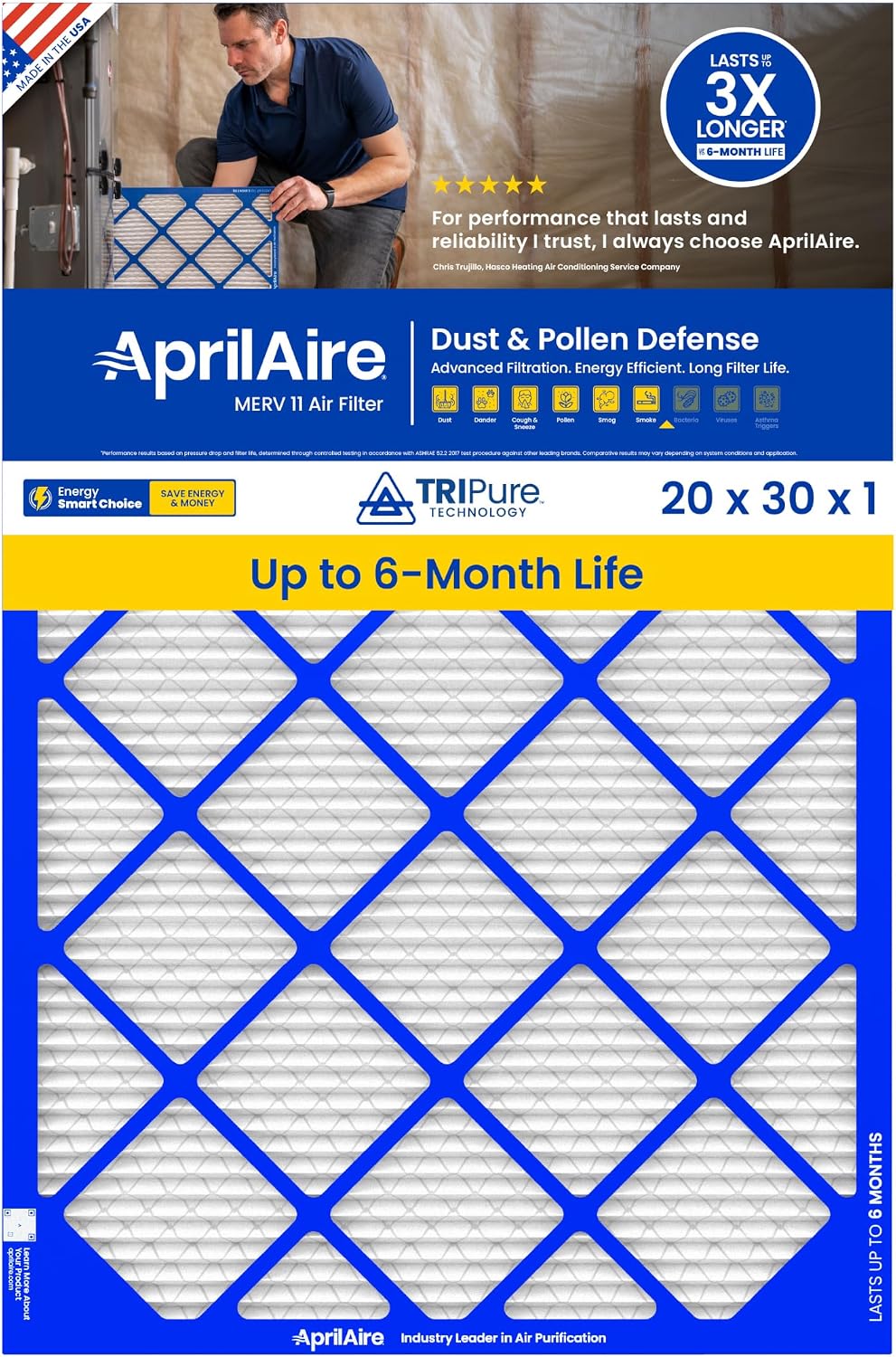 AprilAire A20301 1-Inch Media 20" x 30" x 1" MERV 11
