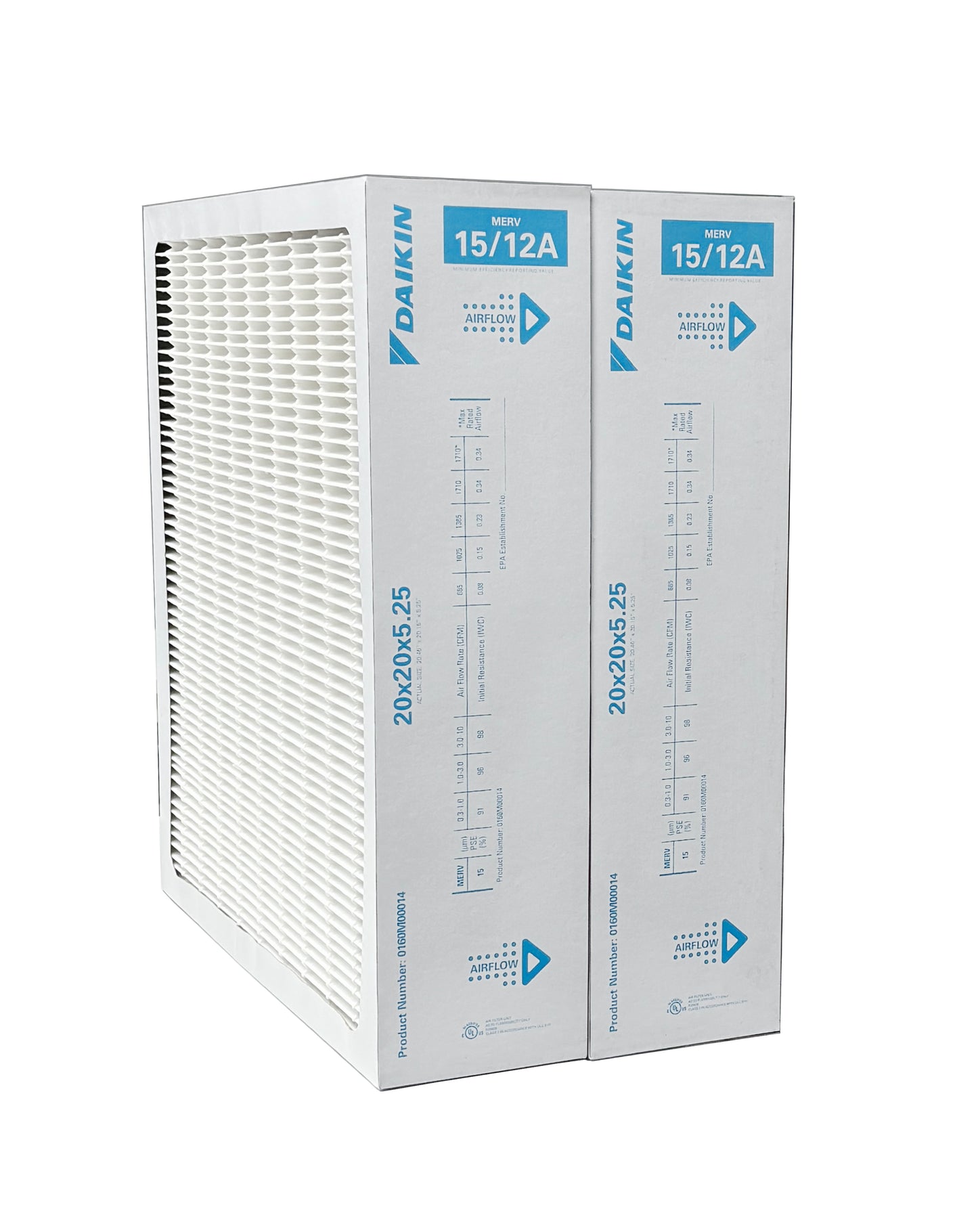 Daikin 0160M00014 - 20" x 20" x 5" Pleated MERV 15 Replacement Filter for DV15-2121-AC