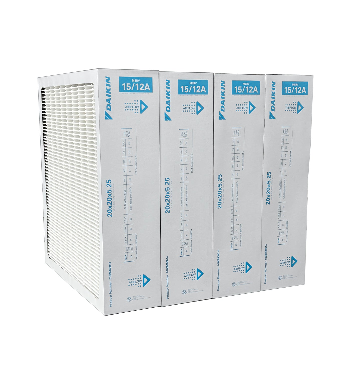 Daikin 0160M00014 - 20" x 20" x 5" Pleated MERV 15 Replacement Filter for DV15-2121-AC