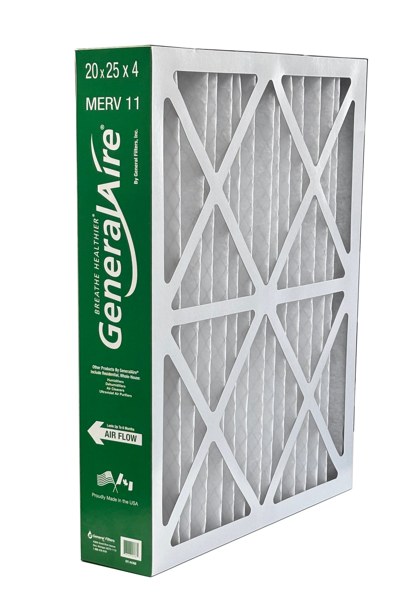 GeneralAire 11-GA100A37 - 20" x 25" x 4" Replacement Filter for Honeywell FC100A1037, MERV 11