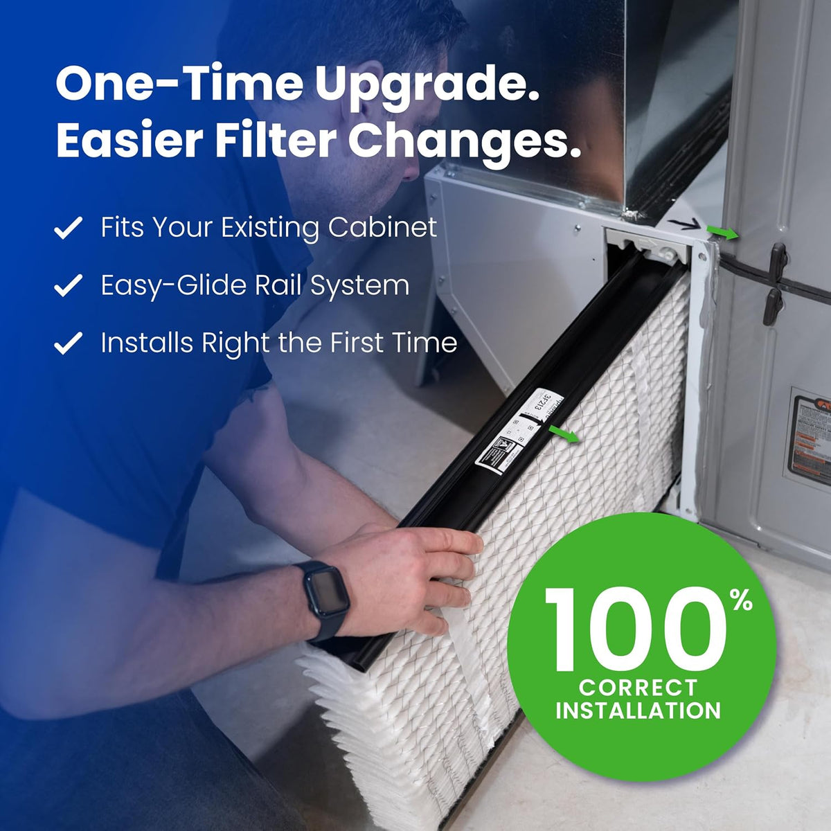 AprilAire UK111 (Replaces 110) MERV 11 TriPure Filter with Upgrade Rails
