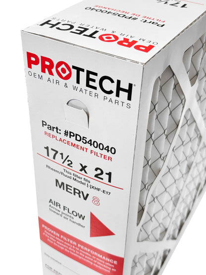 Rheem PD540040 - 17.5" x 21" x 5" Exact-Fit Filter for Air Cleaner AXHF-E17AM, MERV 8