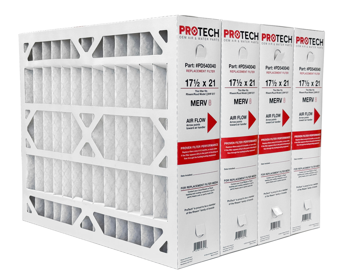 Rheem PD540040 - 17.5" x 21" x 5" Exact-Fit Filter for Air Cleaner AXHF-E17AM, MERV 8