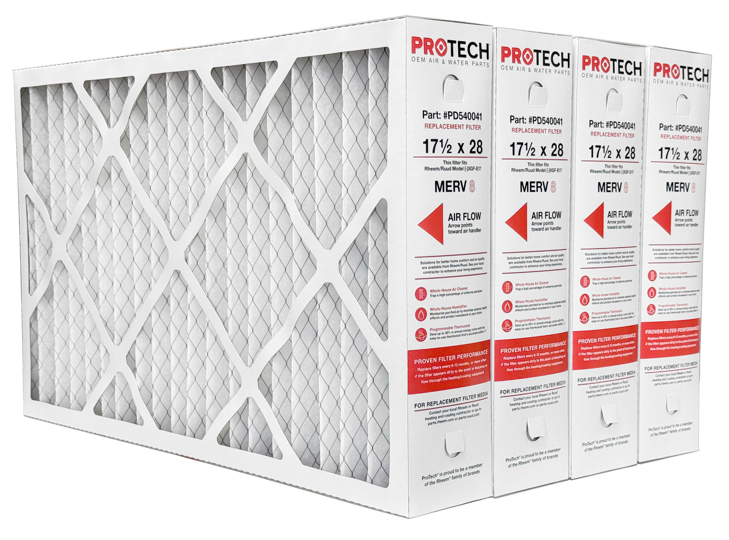 Rheem PD540041 - 17.5" x 28" x 5" Exact-Fit Filter for Air Cleaner AXGF-E17AM, MERV 8