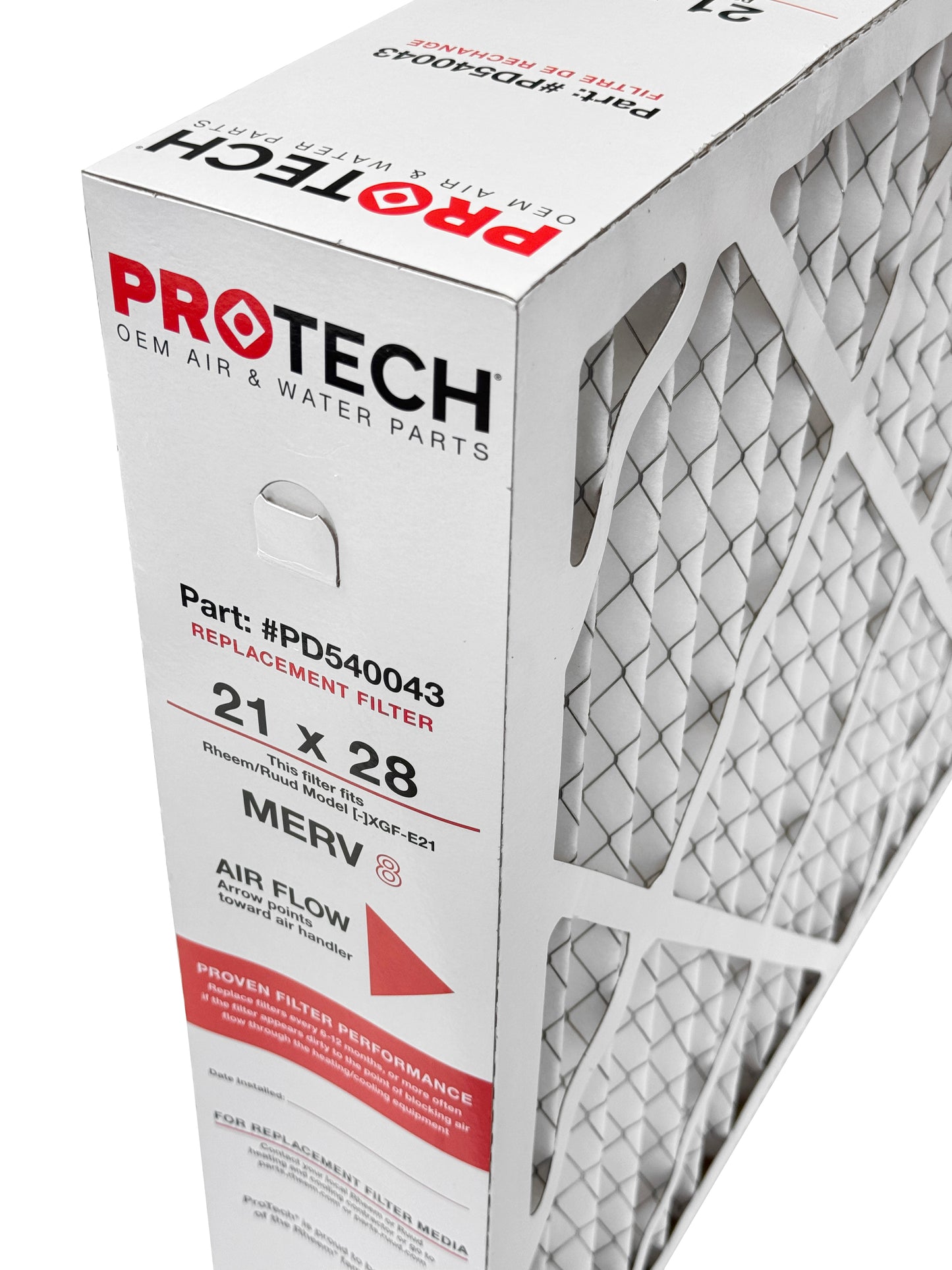 Rheem PD540043 - 21" x 28" x 5" Exact-Fit Filter for Air Cleaner AXGF-E21AM, MERV 8