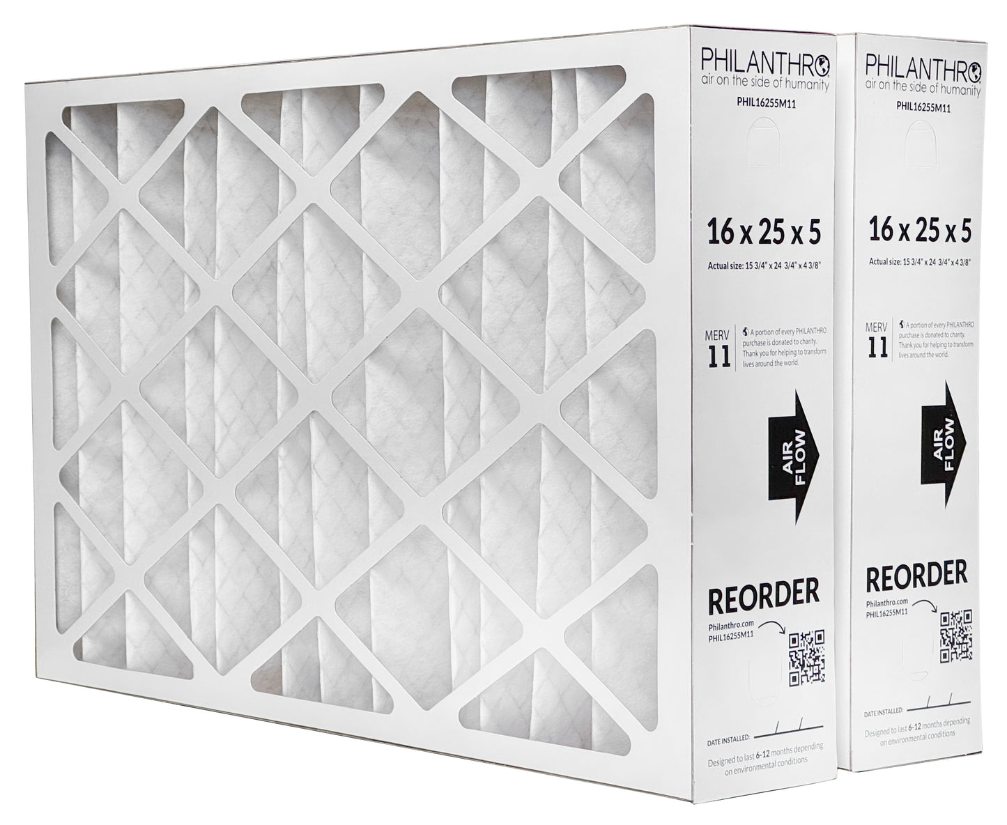 Philanthro PHIL16255M11 - 16" x 25" x 5" Air Filter, MERV 11