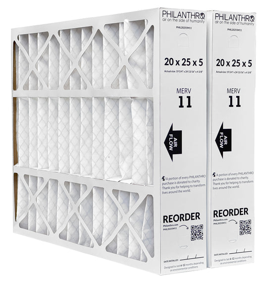 Philanthro PHIL20255M11 - 20" x 25" x 5" Air Filter, MERV 11