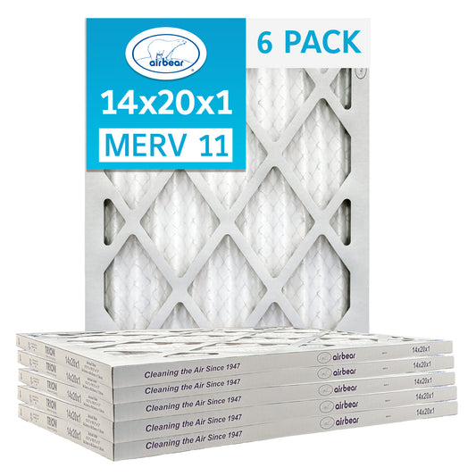 Trion Air Bear T11-14201-6P - 14" x 20" x 1" Pleated Air Filter (6-Pack), MERV 11