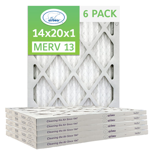 Trion Air Bear T13-14201-6P - 14" x 20" x 1" Pleated Air Filter (6-Pack), MERV 13