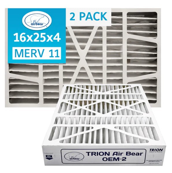 TRION 272649-11-205 OEM-2 Air Filter 16x25x4 (2-Pack, MERV 11) Replacement Filter for Honeywell FC100A1029 / FC200E1029, Actual Size 15.8” x 24.75” x 4.375”