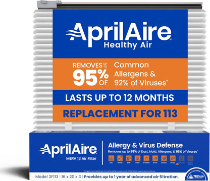 AprilAire UK113 (Replaces 113) MERV 13 TriPure Filter with Upgrade Rails