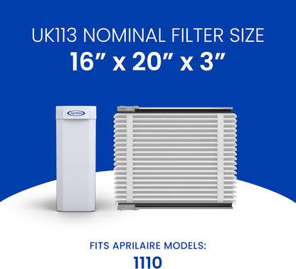 AprilAire UK113 (Replaces 113) MERV 13 TriPure Filter with Upgrade Rails