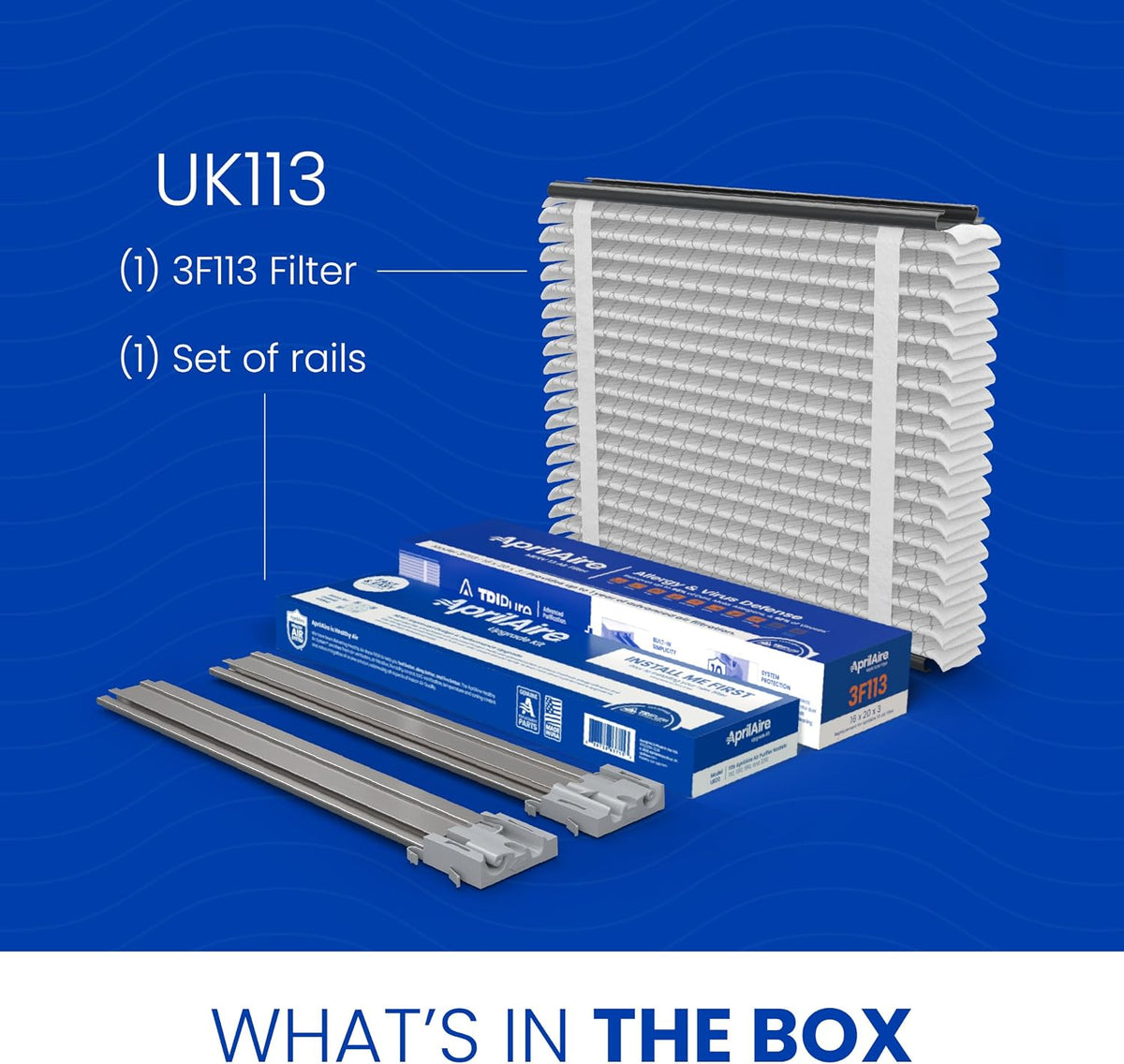 AprilAire UK113 (Replaces 113) MERV 13 TriPure Filter with Upgrade Rails