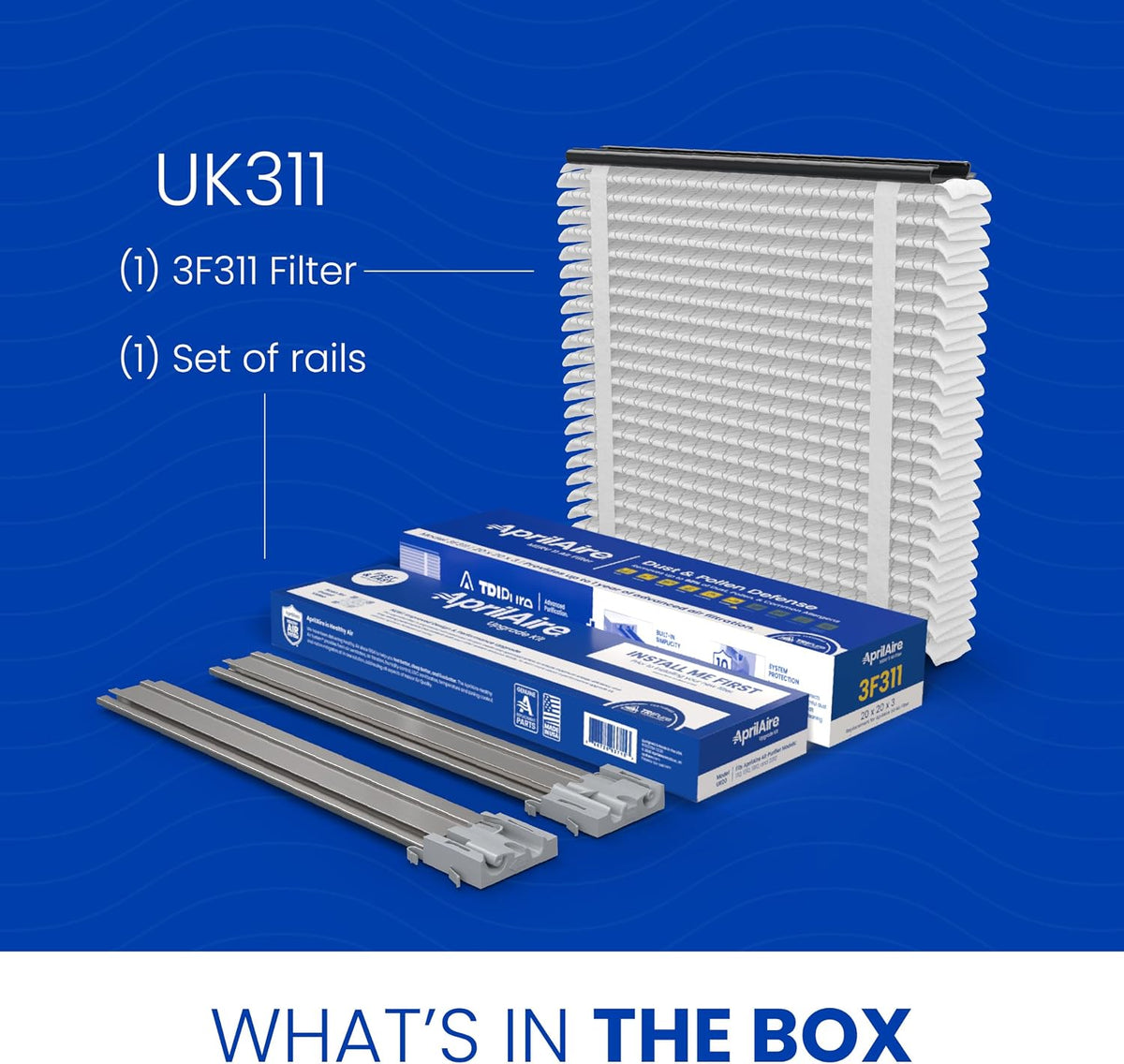 AprilAire UK311 (Replaces 310) MERV 11 TriPure Filter with Upgrade Rails