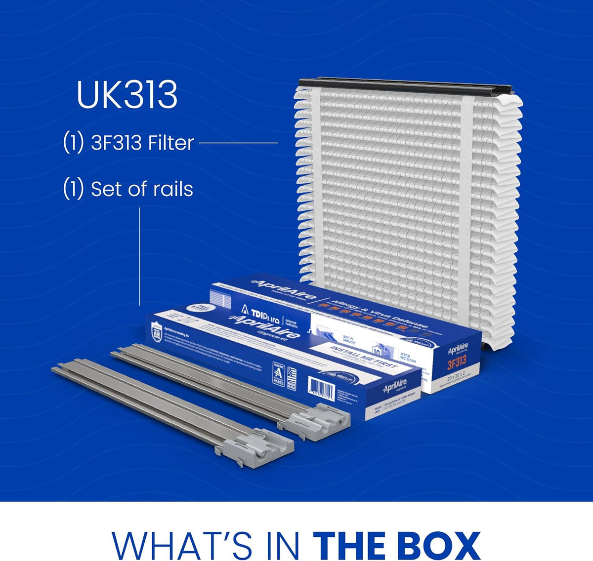 AprilAire UK313 (Replaces 313) MERV 13 TriPure Filter with Upgrade Rails