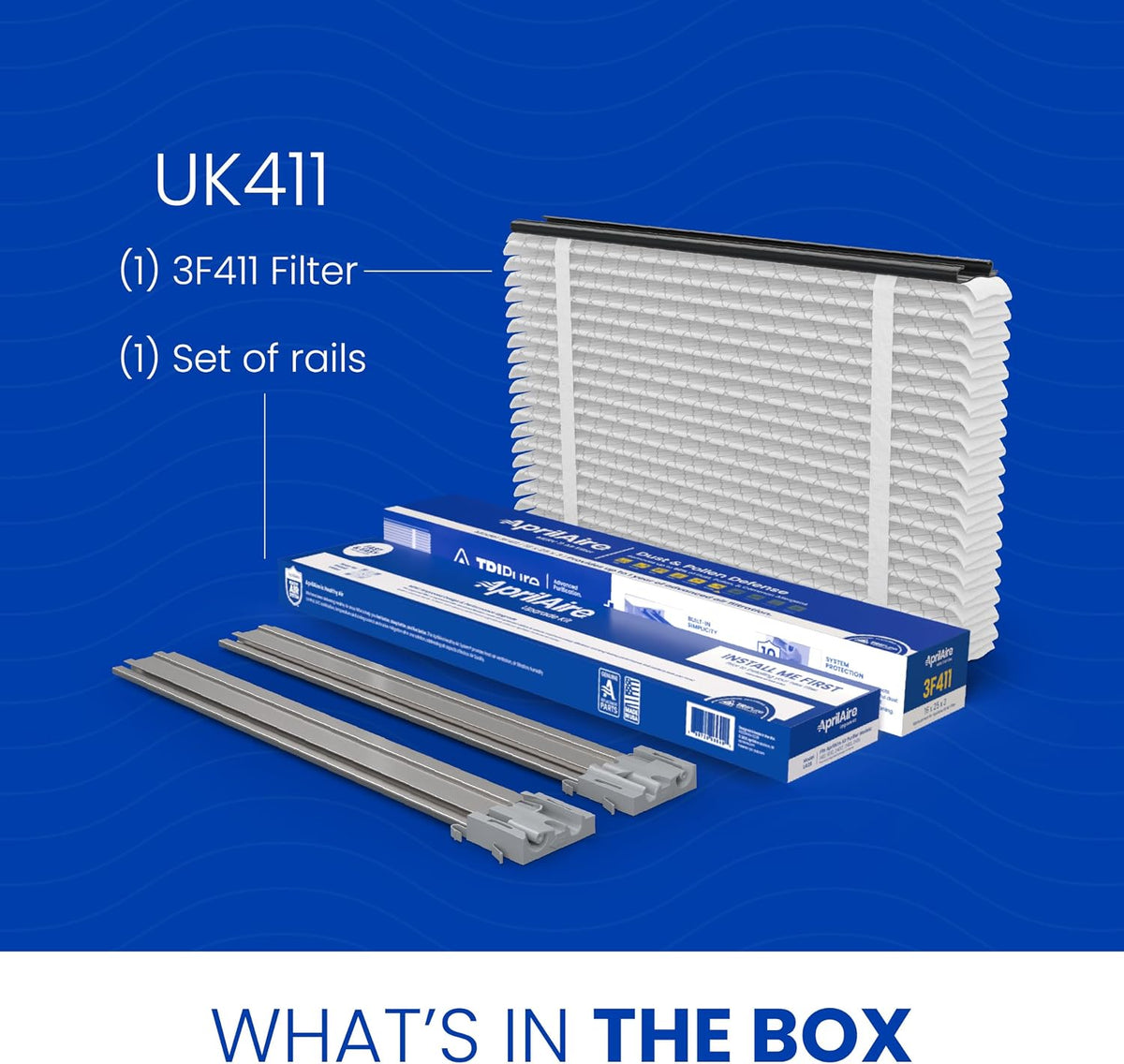 AprilAire UK411 (Replaces 410) MERV 11 TriPure Filter with Upgrade Rails